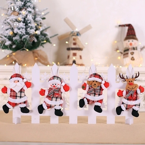 Decoraciones Navideñas de Tela, Muñecos de Peluche de Santa Claus y Muñeco de Nieve Bailarines, Adornos Colgantes para Árbol, Decoración Festiva para el Hogar - Product Image 3