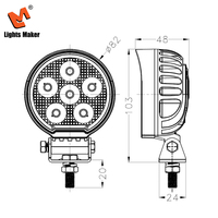 Phare LED tout-terrain 24W, rond 3,2 pouces, faisceau large, 2000LM, étanche IP67, pour 4x4, SUV, camion, 9-32V, 50000H, en aluminium