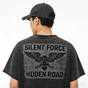Proveedor de Ropa Urbana OEM/ODM: Camiseta con Cremallera Dark Street Code para <span class=keywords><strong>Hombre</strong></span>, Gráfico 3D de Armadura, Estilo Casual Oversize - Product Image 2