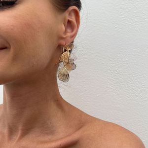 Mode Métal Tridimensionnel Plante Fleur Doux Cool Ins <span class=keywords><strong>Frange</strong></span> Chaude Ginkgo Biloba Feuille Boucles D'oreilles - Product Image 4