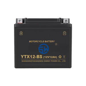 แบตเตอรี่รถจักรยานยนต์ Shangwei รุ่น YTX12-BS 12V 12Ah แบตเตอรี่ตะกั่ว-กรดสำหรับสตาร์ท - Product Image 1