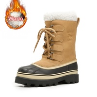 Bottes d'hiver imperméables en fourrure synthétique doublées, antidérapantes, chaudes et confortables, mi-mollet, pour femmes, par temps froid