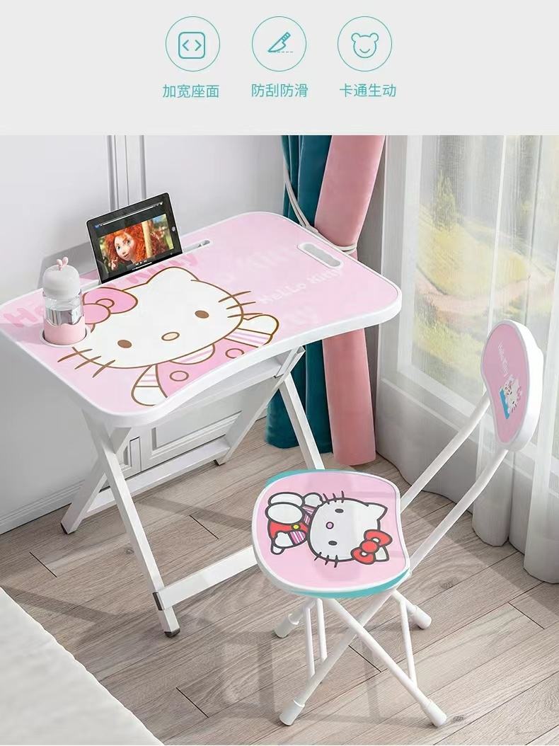 Cheap Small Kids Dining Table and Chair Wooden Portable Folding Table and  Chair Set