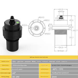 Jauge de niveau d'eau à ultrasons pour réservoir d'eaux usées 4-20mA Instrument de capteur de contrôle de surveillance de Transmission Capteurs de niveau de liquide supérieur - Product Image 6