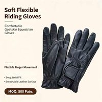 Gants d'équitation en cuir de chèvre souple, respirants et flexibles, à doigts complets, pour le sport équestre