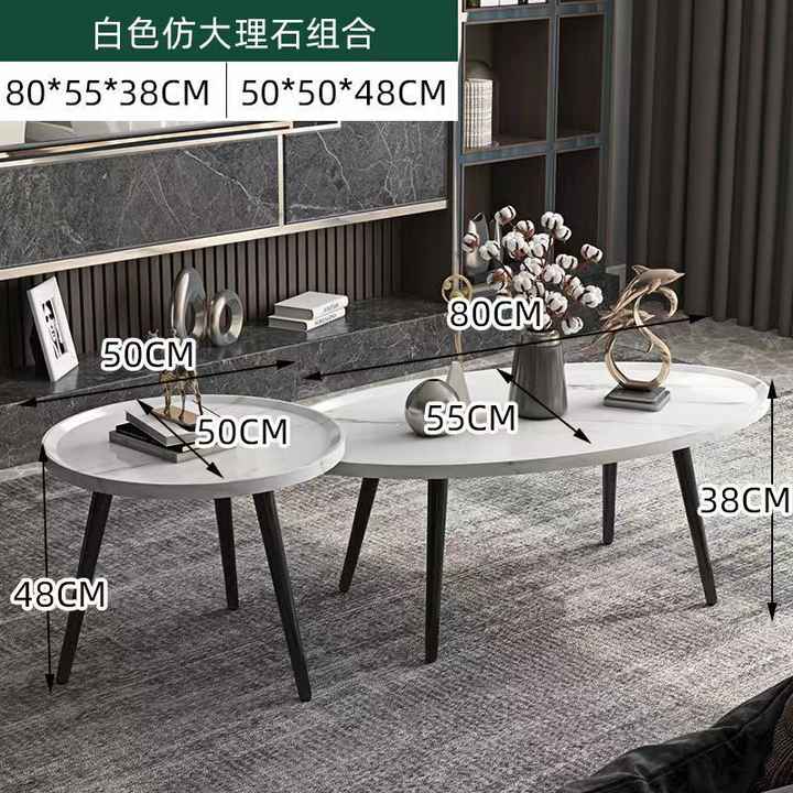 View of Minimalist Modern Nordic Sofa & Coffee Table Set for Living Room