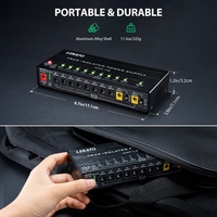 LEKATO 10 alimentations isolées pour pédales d'effets de guitare 5V 9V 12V 18V + 13 câbles