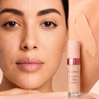 Anti-cernes liquide haute couvrance avec logo personnalisé, imperméable, résistant à la transpiration, éclaircissant les cernes, fini mat naturel, longue tenue