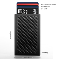 Dompet Kartu Geser Panel Halus untuk Bisnis, Bahan Aluminium Alloy, Anti RFID, Tombol Akses Cepat, Tempat Kartu Kredit 6 Inci