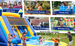 Scivolo d'Acqua Gonfiabile Commerciale con Piscina, Ideale per <span class=keywords><strong>Intrattenimento</strong></span> di <span class=keywords><strong>Adulti</strong></span> e Bambini, Perfetto per Noleggio per Feste - Product Image 3