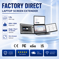 Écran Portable Pliable Double ou Triple pour PC et Ordinateur Portable de 13, 14, 15.6, 16 Pouces, Extension Moniteur de Jeu avec 3 Écrans LCD