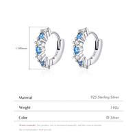 Origineel ontwerp voor dames fijne sieraden 925 sterling zilver sprankelende blauwe zirkonia oorclips mode creolen