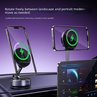 Support de téléphone de voiture multifonctionnel à charge sans fil avec fixation magnétique et rotation à 360 degrés pour utilisation au chevet