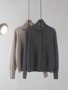 <span class=keywords><strong>Cardigan</strong></span> in Velluto Stile Coreano Andy per Donna, <span class=keywords><strong>Collo</strong></span> <span class=keywords><strong>a</strong></span> <span class=keywords><strong>Scialle</strong></span>, <span class=keywords><strong>Collo</strong></span> Alto, Vestibilità Ampia, Maniche Lunghe, per Autunno e Inverno - Product Image 1