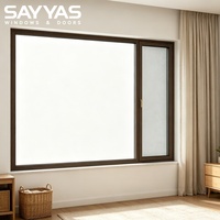 Fenêtre en bois recouvert d'aluminium Sayyas W-FL95-IW Allemagne, à ouverture fixe et inclinable, profondeur de cadre 95 mm, pour remplacement et rénovation de maisons modernes, sécurité renforcée
