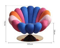 Fauteuil de loisirs pivotant individuel coloré en velours, type anémone, pour salon – Meilleure vente