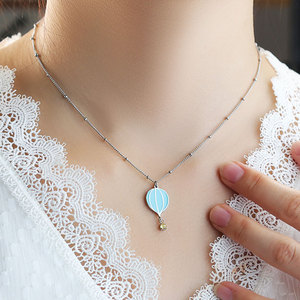 Collar de Joyería con Colgante de Globo Aerostático Esmaltado, de Acero Inoxidable 316, Resistente al Agua y al Deslustre, Estilo Bohemio, para Mujer - Product Image 2