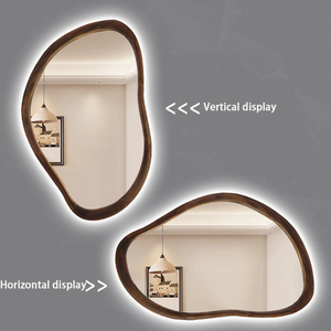 Bằng Gỗ Nghệ Thuật Trang Điểm Nhà Vệ Sinh Phòng Tắm LED Gương Giữa Cổ Mỹ Phẩm Gương Hình Dạng Không Thường Xuyên Treo Tường Trang Điểm Gương 3Mm 4Mm <span class=keywords><strong>5Mm</strong></span> - Product Image 3