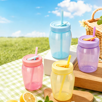 Gobelet en plastique réutilisable de 550 ml avec logo personnalisé, gobelet à eau coloré, portable, anti-fuite, pour le bureau et les activités de plein air