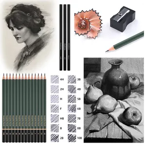Xin Bowen 35 piezas Kit de herramientas de boceto de artista Venta al por mayor Suministros de artista Suministros de arte profesional de fábrica Juego de lápices con borrador