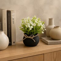 Mini fleurs artificielles en pot, 1 pièce, petit pot en plastique, décoration intérieure pour la maison, le bureau, la salle de bain, style ferme