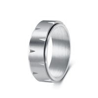 Anillo Giratorio de Acero Inoxidable de 8MM, Plateado, Negro, Dorado, Mate, Cepillado, Básico, Modelo 1078