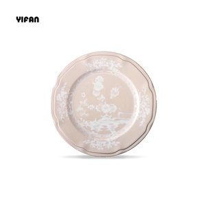 White Ink Vintage Decorative Plant Dishes Ceramic Porcelain Luxury <b>Dinnerware</b> Set Custom Italian Style Bone China Eco-Friendly - Product Image 6