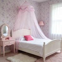 Moustiquaire de lit princesse personnalisée pliable en forme de dôme avec nœud, écologique, pour la décoration de chambre d'enfant fille