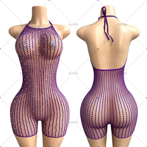 ELITES Festival Rave Outfit Mesh Rhinestone Stripper Outfits Exotic <strong>Dance</strong> Wear
