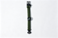 Bracelet de survie 5-en-1 avec boussole, allume-feu, sifflet, montre-bracelet et pointeur, en paracorde et métal, pour la randonnée et le camping