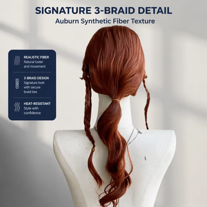 Vente directe usine Perruque <span class=keywords><strong>Cosplay</strong></span> Anime Avengers Age of Ultron <span class=keywords><strong>Black</strong></span> <span class=keywords><strong>Widow</strong></span> à 3 tresses en fibre haute température fabriquée à la machine, en stock - Product Image 3