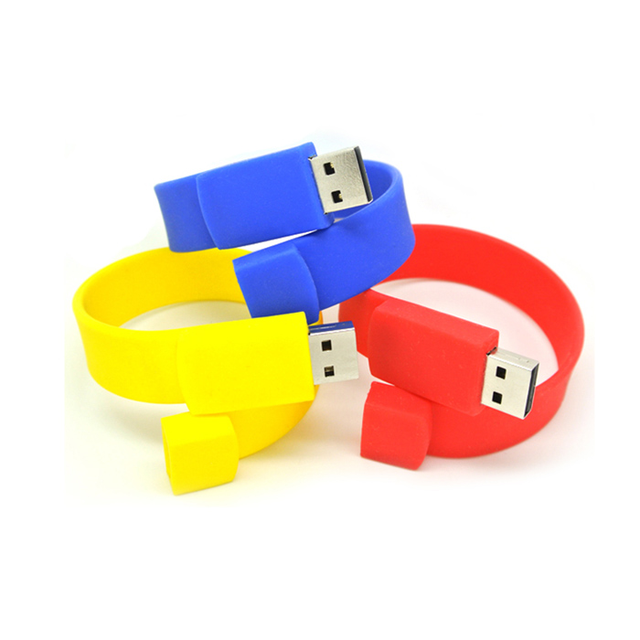 Branded logo 2GB 4GB 8GB 16GB Capacity PVC Material Stick Promotional USB 2.0 Customizable Silicone Wristband USB Flash Drive