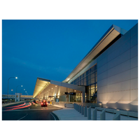 Terminal d'aéroport en structure métallique de conception moderne, bâtiment préfabriqué à faible coût pour l'aviation et les transports ou à usage de bureaux