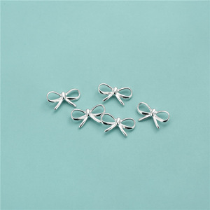 Bow Pendants and <b>Charms</b> Alloy <b>Silver</b> Plated for Bracelet Jewelry Making - Product Image 3