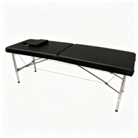Table de massage pliable durable à 2 sections, cadre en acier inoxydable, lit de spa portable