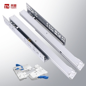 Furniture Hardware Telescopic Channel Hidden Drawer Slide 3-fold Full Extension Drawer Slides - Product Image 1