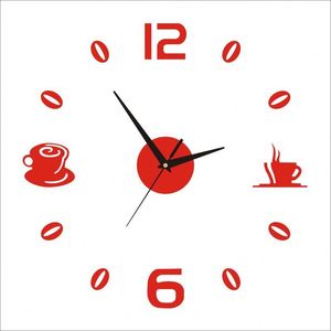 Horloge murale moderne 3D en forme de tasse à café, horloge numérique silencieuse en acrylique DIY, autocollants muraux miroir pour la décoration du salon, de la chambre à coucher et de la cuisine - Product Image 6