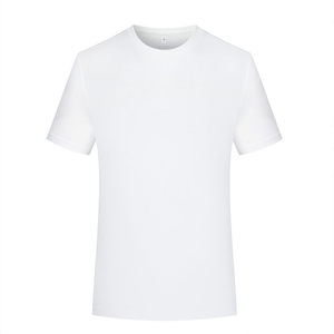 Custom T-Shirt Round Neck Short Sleeve Solid Color Cotton Workwear Leisure Wear White Black Khaki Green Gray Thin Fabric - Product Image 1