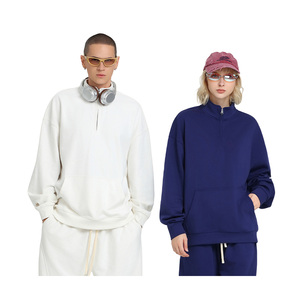 Pull à Capuche Polaire Imperméable en Coton Lourd 550 g/m² de Haute Qualité, Col Montant Surdimensionné, Rembourré, Vente en Gros - Product Image 3