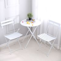 Kit d'ameublement pour balcon et terrasse : table, chaises, service à thé, tables basses empilables pour jardins, cours et terrasses en fer forgé