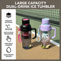 Zomerse High-Style draagbare theewater-scheidingsbeker met rietje, unisex PC sportwaterfles, grote capaciteit, aanpasbare fles