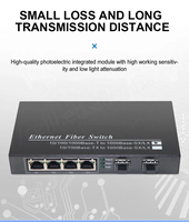 Switch de Fibra Óptica Gigabit SFP 1000Mbps, 2 Puertos SFP, 4 Puertos RJ45, 2G2/4E FTTH, Monomodo, Fibra Única, 20km