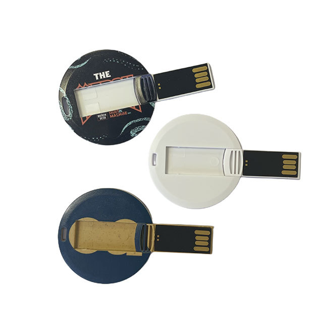 Round Plastic Card 2.0 USB Flash Drive 1GB 2GB 4GB USB Memory Free Full Color Printing Flash Dish USB Stick for Gift giving