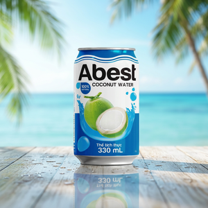 Concentrado de Agua de Coco ABEST al por Mayor, Lata de Aluminio de 330 ml, Bajo en Carbohidratos, OEM, ODM, Marca Privada, Fabricante A&B Vietnam - Product Image 1