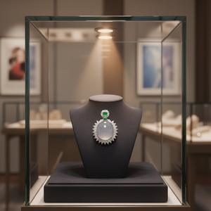 Pendentif Breloque Classique en Forme de Cucurbitée en Argent 925 Incrusté de Jadeite Forever Star pour Anniversaire Vente en Gros - Product Image 4