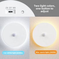 Lampe de bureau à induction, petite veilleuse circulaire, rechargeable par USB, LED sensible au corps humain, intensité réglable, éclairage intérieur
