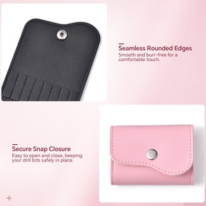 KADS 16-Slot Nail <b>Drill</b> <b>Bit</b> Organizer Bag PU Leather Portable Manicure Tool Storage <b>Case</b> for Nail Art Salon Use - Product Image 6