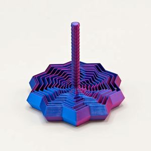 Ornement de bureau créatif en spirale 3D géométrique magique, tour à vis avec poignée octogonale imprimable - Product Image 3