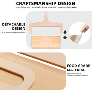 Pala para Pizza Grande, Antiadherente, Antideslizante, con Mango de Madera, Rectangular, Solo Limpieza a Mano, Uso en Interiores y Exteriores, Apta para Horno - Product Image 4