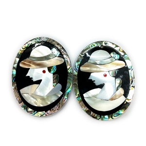Colgantes de Joyería Bohemia con Mosaico de Conchas Peruanas y Abulón en Forma de Cuadros, Hechos a Mano, Venta al Por Mayor - Product Image 1